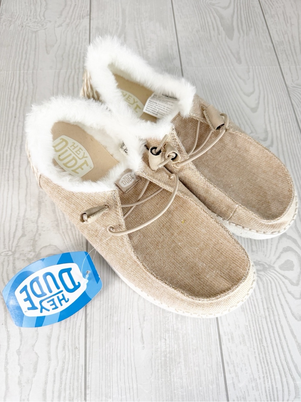 Hey Dude Wendy Funk Wool Beige White